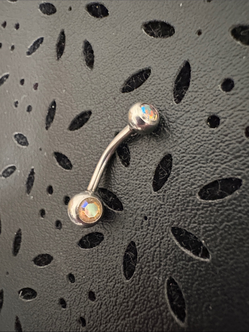 Opal Gem Curved Barbell Belly Ring